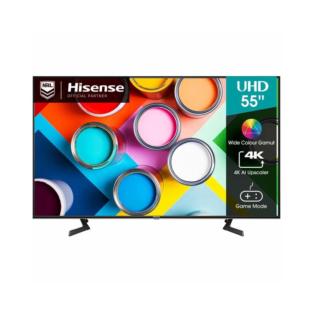 Hisense 55 Inch Frameless TV 55A7H - 55-inch screen with 4K UHD resolution and a sleek frameless design for an enhanced viewing experience.