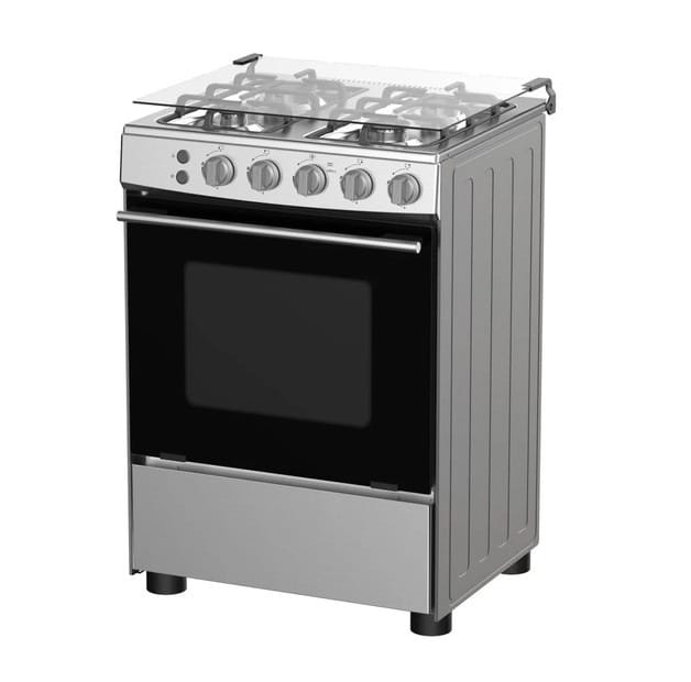 Hisense 60x60 All Gas Free Stand Cooker HFG60121B - Hisense Dealers in Kenya Hisense 60x60 All Gas Free Stand Cooker HFG60121B with 4 gas burners and gas oven in a sleek stainless steel finish.